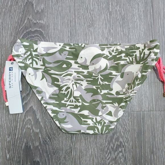 Sperry Women's Marina Corps Bikini Swimsuit Sz L Beach Vacation Resort Camo Fish - Picture 10 of 14